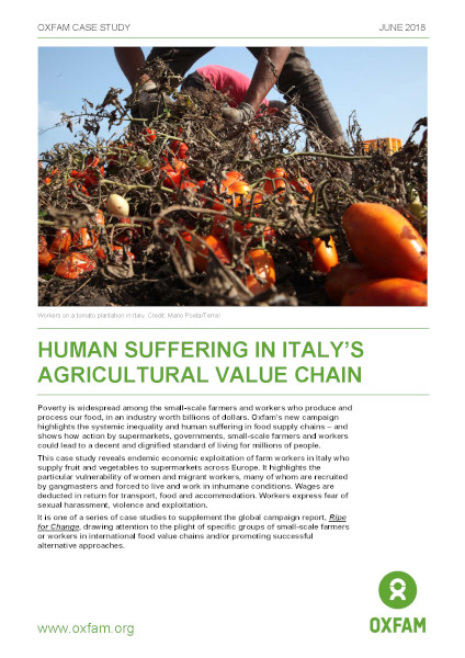 Human suffering in Italy's agricultural value chain