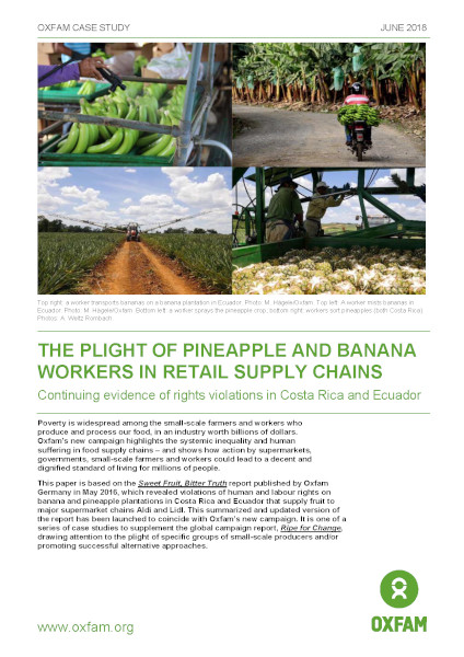 The Plight of Pineapple and Banana Workers in Retail Supply Chains: Continuing evidence of rights violations in Costa Rica and Ecuador